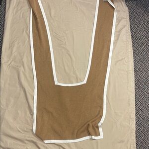 Tan and White Knit Scarf